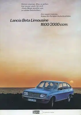 Lancia Beta Limousine Prospekt ca. 1979
