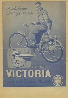 Victoria Fahrrad Einbau Motor Prospekt ca. 1949