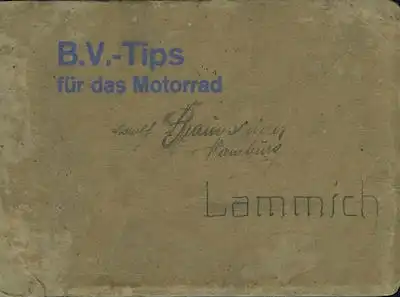 BV Tips für das Motorrad 1950er Jahre