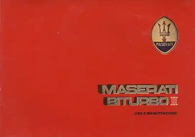 Maserati Biturbo II Bedienungsanleitung 1986 it