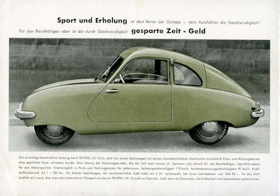 Trippel SK 10 Prospekt 1950 aus PKW – deutsche Firmen