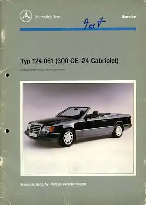 Mercedes-Benz 300 CE-24 Cabriolet Reparaturanleitung 1992