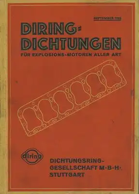 Diring Dichtungen für Explosions-Motoren aller Art Sept. 1928