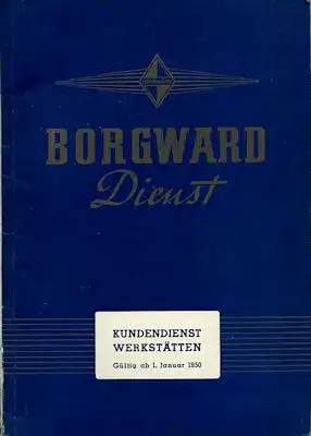 Borgward Kundendienst Werkstätten 1950