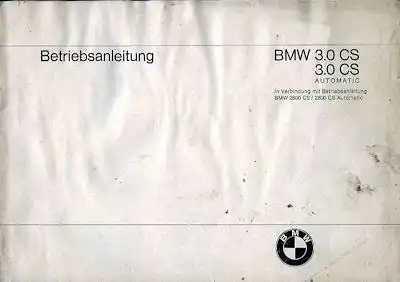 BMW 2800 CS / CS Automatic Bedienungsanleitung 1970