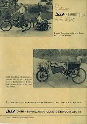 Lutz Einbaumotor Prospekt 8.1949