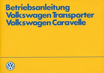VW T 3 Bedienungsanleitung 2.1984