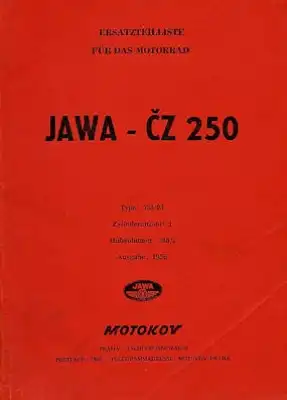 Jawa CZ 250 Ersatzteilliste 1956