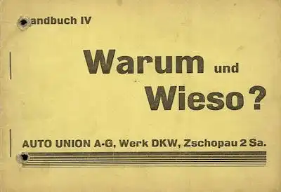 DKW Warum und Wieso? Fragen aus der Kundendienstpraxis 11.1933