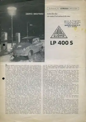 Lloyd LP 400 S Test 1954