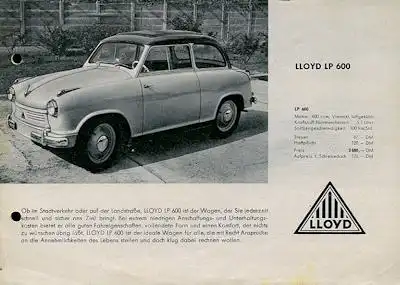 Lloyd Programm ca. 1956