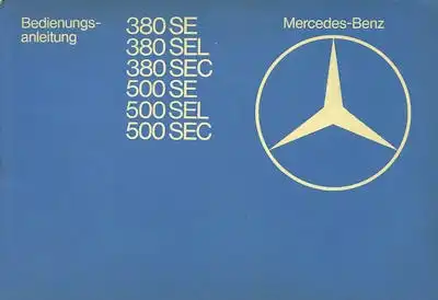 Mercedes-Benz 380-500 SE SEC Bedienungsanleitung 7.1981
