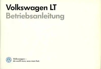 VW LT Bedienungsanleitung 7.1986