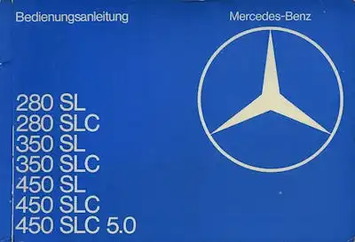Mercedes-Benz 280-450 5.0 SL / SLC Bedienungsanleitung 12.1977