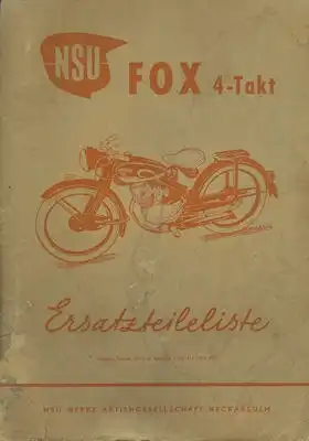 NSU Fox Viertakt Ersatzteilliste 2.1954