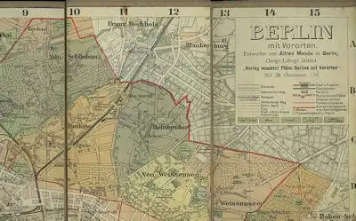 Plan von Berlin mit Vororten ca. 1910