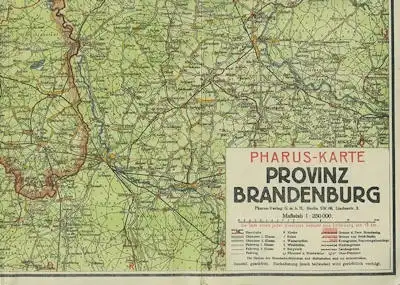 Pharus Plan von der Provinz Brandenburg 1920er Jahre