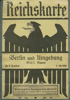 Karte Berlin und Umgebung in 12 Blättern Blatt 1 Nauen 1932