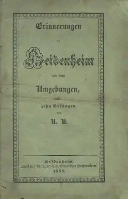 Erinnerungen an Heidenheim und seine Umgebung in 10 Gesängen 1844