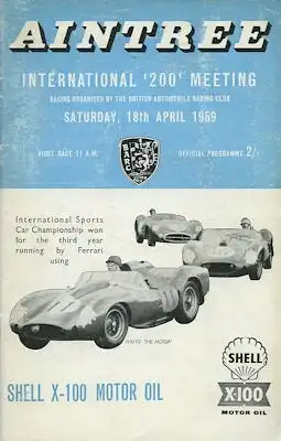 Programm Aintree / Liverpool International 200 Meeting 18.4.1959