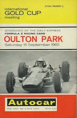 Programm Oulton Park, Cheshire Gold Cup Meeting Formula 1 18.9.1965