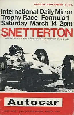 Programm Snetterton International Trophy Race Formula 1 14.3.1964