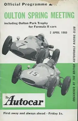 Programm Oulton Park, Cheshire Spring Meeting 2.4.1960