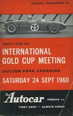 Programm Oulton Park, Cheshire Gold Cup Meeting Formula 1 24.9.1960