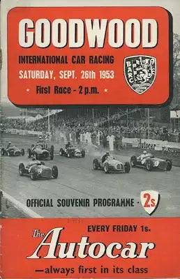 Programm Goodwood International Car Race Meeting 26.9.1953