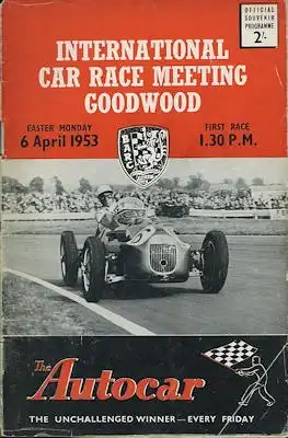 Programm Goodwood International Car Race Meeting 6.4.1953