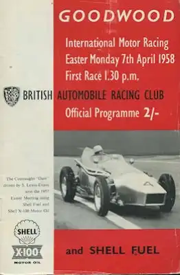 Programm Goodwood International Motor Racing 7.4.1958