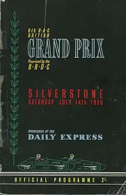 Programm Silverstone 9th RAC British Grand Prix 14.7.1956