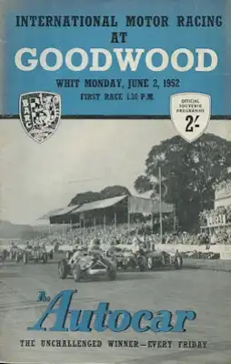 Programm Goodwood International Motor Racing 2.6.1952