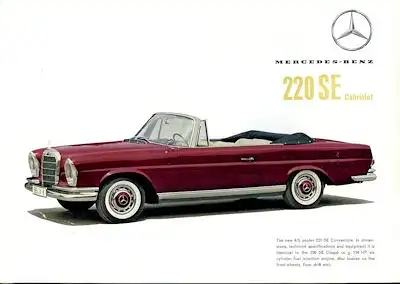 Mercedes-Benz 220 SE Cabriolet Prospekt 8.1961 e