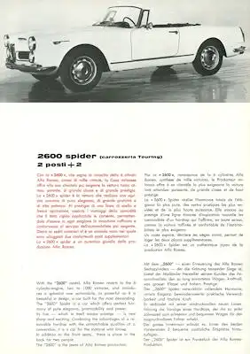 Alfa-Romeo 2600 Spider 2 posti + 2 Prospekt 1965