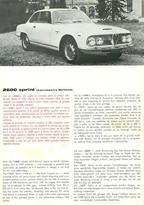 Alfa-Romeo 2600 Sprint Prospekt 1965
