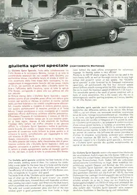 Alfa-Romeo Giulietta Sprint Speziale Prospekt 1965