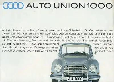 DKW 1000 Prospekt ca. 1960