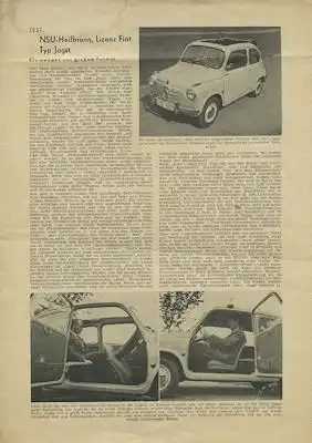 NSU-Fiat Jagst Test 1957