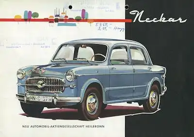 NSU-Fiat Neckar und Sport Cabriolet Prospekt 11.1956