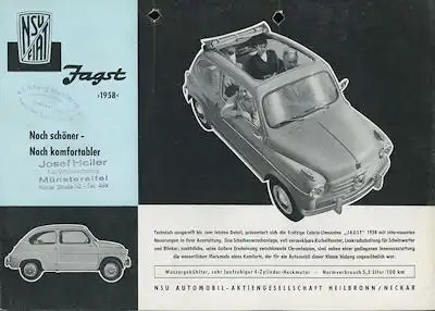 NSU-Fiat Jagst Prospekt 1958