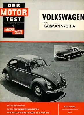 Der Motor-Test VW Käfer und Karmann-Ghia 1961