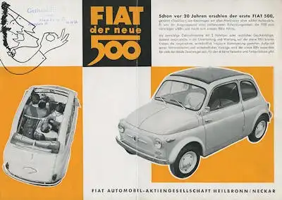 Fiat 500 Prospekt 1957