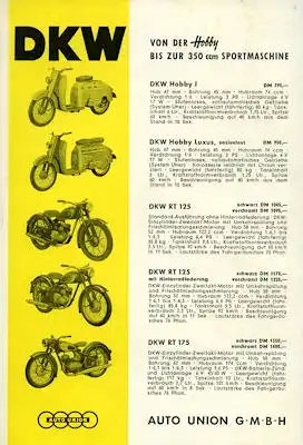 DKW Programm ca. 1957/58