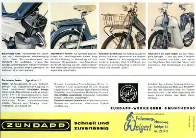 Zündapp Automatic Mofa Prospekt 1970