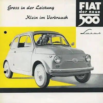 Fiat 500 Luxus Prospekt 1958