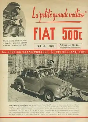 Fiat 500 C Prospekt 1950er Jahre f