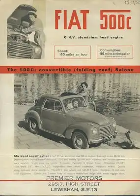 Fiat 500 C Prospekt 1950er Jahre e