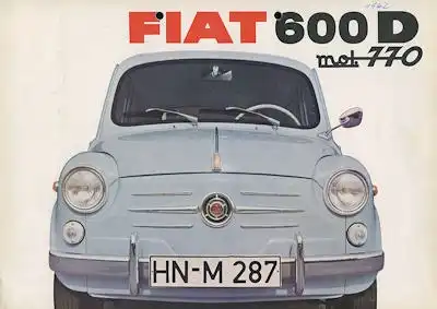 Fiat 600 D mot. 770 Prospekt 6.1961