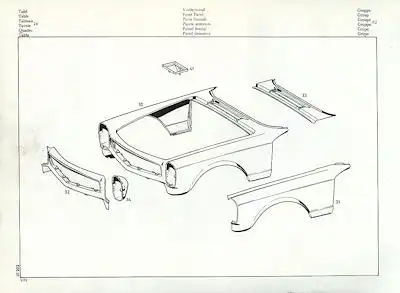 Mercedes-Benz 250 280 SL Ersatzteilliste 1972